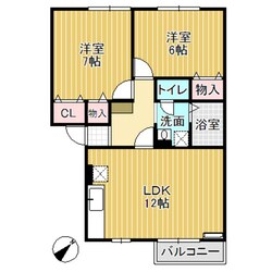 ブライダルハイツ戸出C棟の物件間取画像